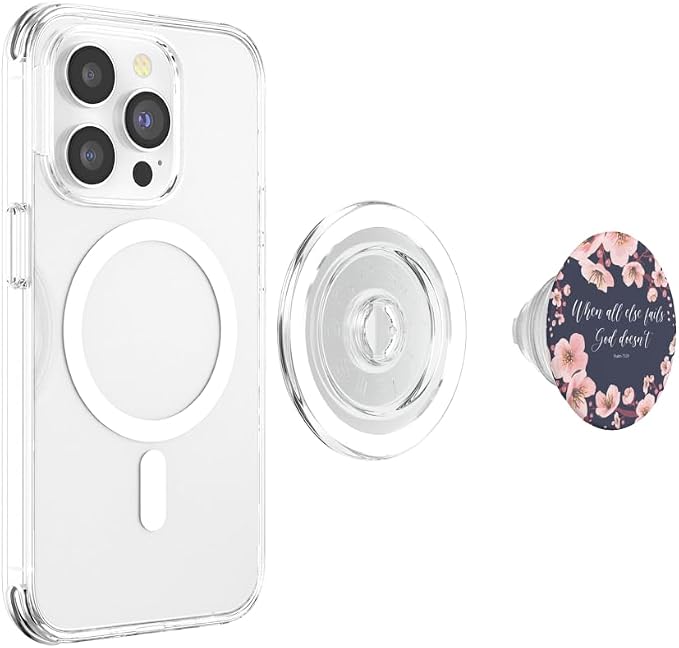 Psalm 73 26 Christian Bible Verse Pink Blue Inspirational PopSockets Adhesive PopGrip