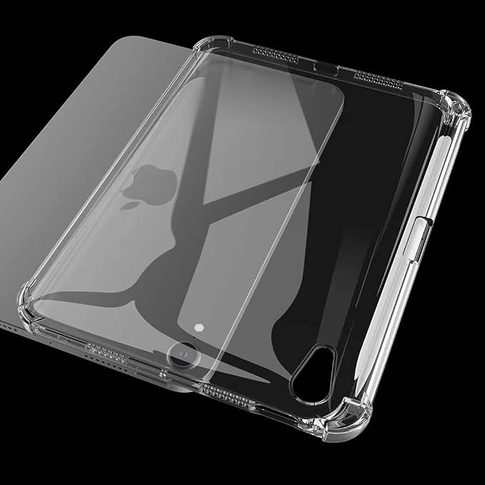 Clear iPad mini Case with Pencil Holder Soft TPU Transparent Shockproof Cover Supports 2nd Gen Apple Pencil Charging for iPad mini 6/7th(A17 Pro) Generation 8.3 inch 2021/2024 (Mini 6)