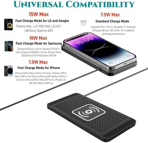 Wireless Charging Pad for Hyunda Ioniq 5 Slim Fast Power Charger Dock Non-Slip Mat Station Heat Dissipation Base Desktop Bedside Vehicle AccessoryUSA