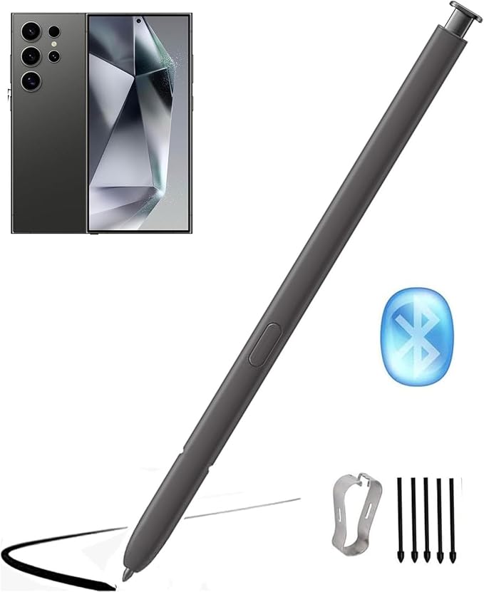S24 Ultra Stylus Pen (WithBluetooth) Replacement for Samsung Galaxy S24 Ultra 5G Touch Stylus Pen S Pen Replacement Tips/Nibs (Black/WB)