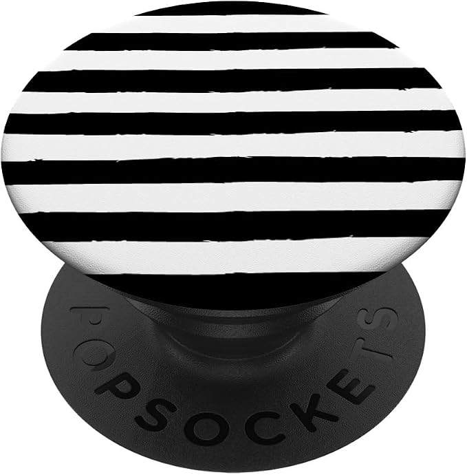 black and white striped design cute stripes for girls boys PopSockets Adhesive PopGrip