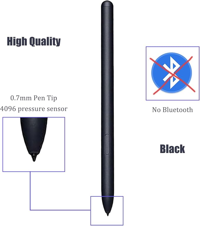 2 Pack Galaxy S7 FE S Pen Replacement Pen for Samsung Galaxy Tab S7/Tab S7 FE Stylus Pen S PenEJ-PT7304096 Pressure SensitivityNoBluetooth(Black)