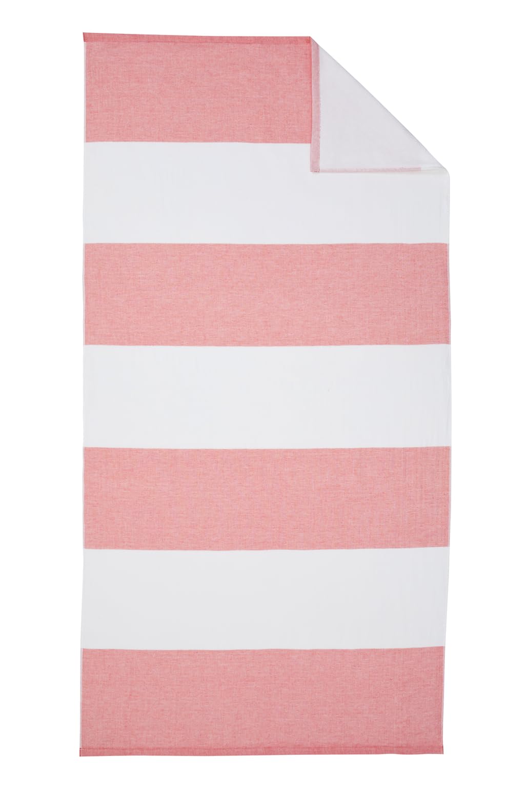 Loon & Lake Luxury Block Stripe Beach Towels | Oversized 36" x 72" | Crafted from 100% Combed Cotton | Plush and Absorbent Beach Towel or Pool Towels | Fouta & Terry | Balch Collection - Coral