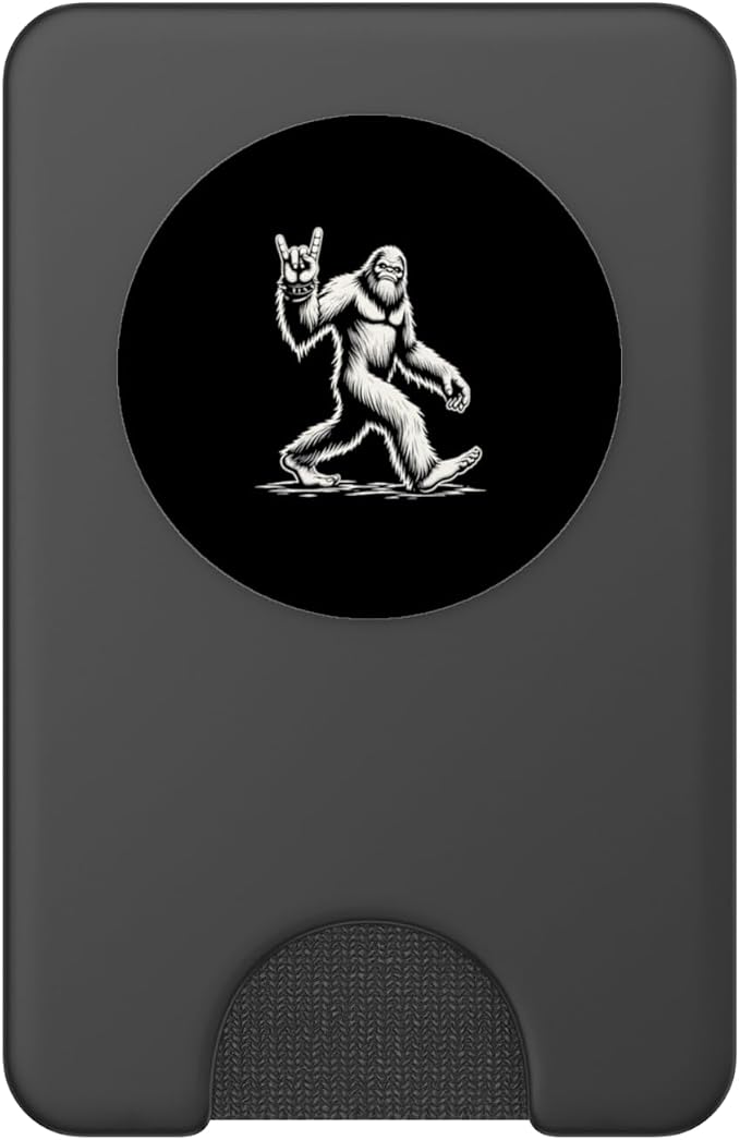 Retro Vintage Bigfoot Silhouette Sasquatch Rock 'N Roll PopSockets PopGrip for MagSafe