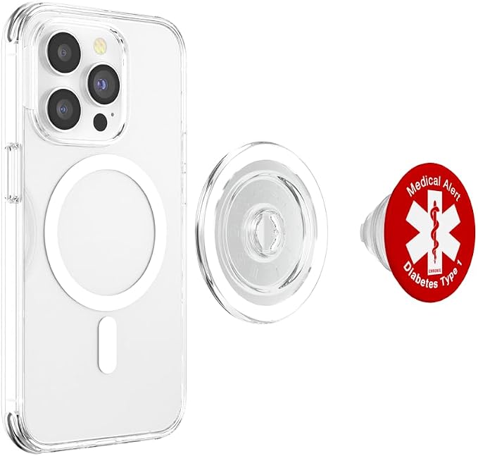 Type 1 Diabetes Medical Alert (RED) PopSockets Adhesive PopGrip