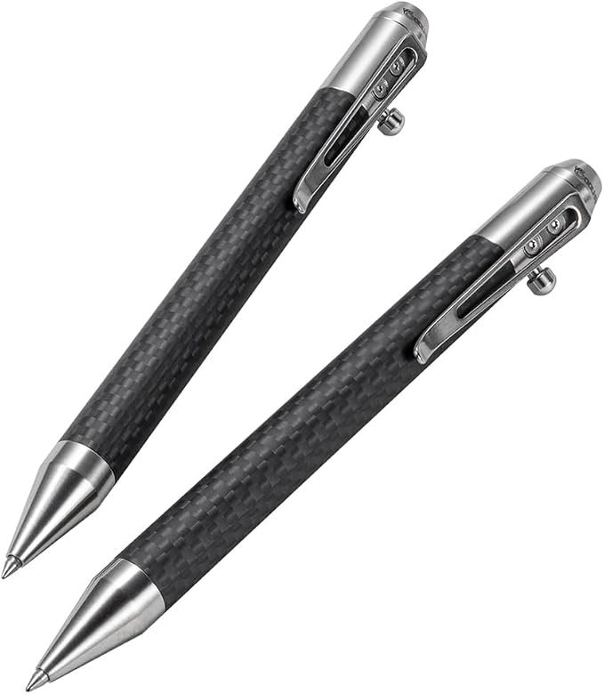 Cool Hand 4.9'' Brass Bolt Action Pen with Retractable Stylus Tip | for Any Touch Screen Ballpoint Ink Refillable Compact Size Skelton Out Deep Pocket Clip (Brass)