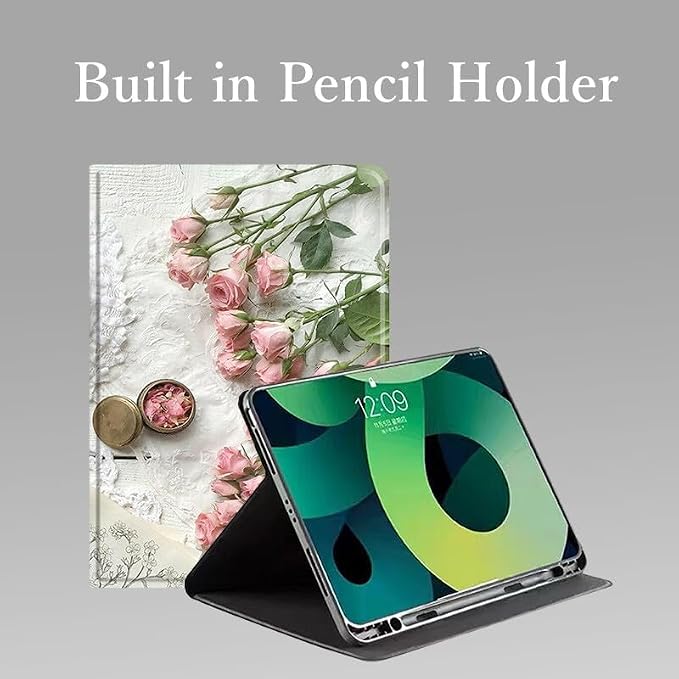 Flower Case for Xiaomi Redmi Pad 2 11 Case Flower Pattern Cute Floral Illustrated Printed Cover with Pencil HolderColor 5