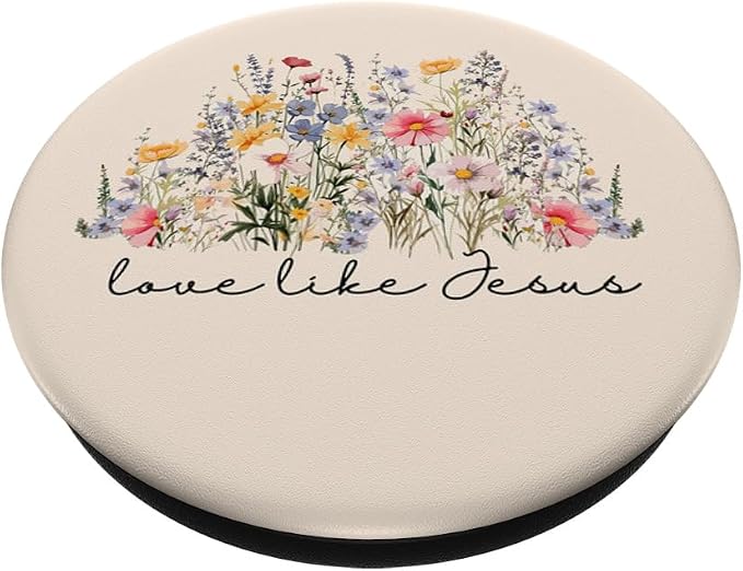 Love Like Jesus Boho Flowers Bible Scripture Religious Faith PopSockets Adhesive PopGrip