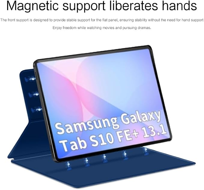Magnetic Case for Galaxy Tab S10 FE+ 13.1 inch/Galaxy Tab S10 FE Plus with Pen Holder Lightweight and Slim Magnetic Stand Case with Auto Sleep/Wake for Tab S10 FE+ (SM-X620/X626B) Black