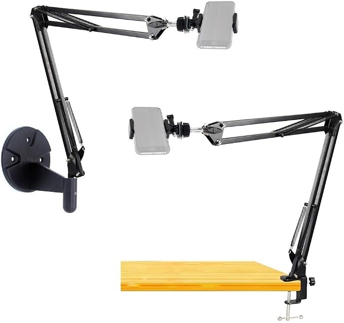 2in1 Wall Phone MountOverhead Camera Mount for iPhone Samsung Live StreamingBakingCraftVideosOnline Lessons