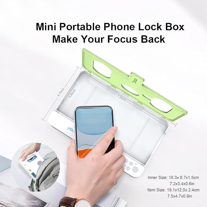 ySky Phone Lock Box with TimerPhone Access Blocker Device for Cell Phones Limits Smartphone Access Reduces Screen Time &amp Improves FocusTimed Jail Locker to Help KidsStudents Adults Focus Bac