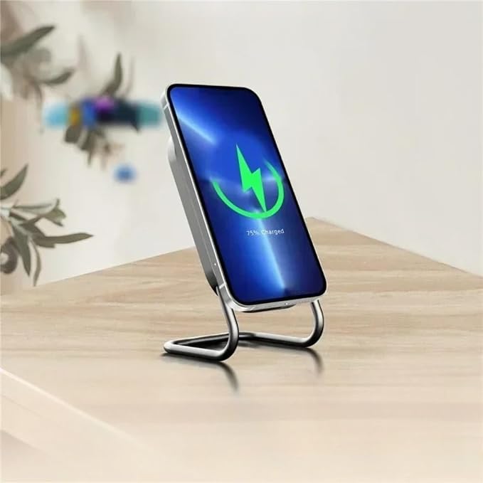 Desktop 15W 2 in 1 Magnetic Wireless Charger Stand for iPhone 17 16 15 14 13 12 Pro Max Samsung (Black)