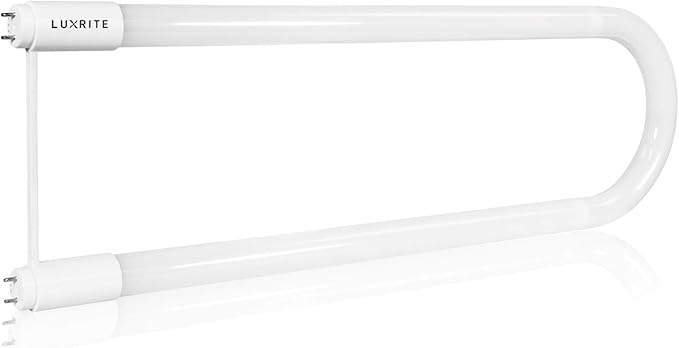 LUXRITE U Bend LED Tube Light, T8 T12, 18W (32W Equivalent), 3000K Soft White, 2000 Lumens, Fluorescent Light Tube Replacement, Direct or Ballast Bypass, DLC and ETL Listed, G13 Base (4 Pack)