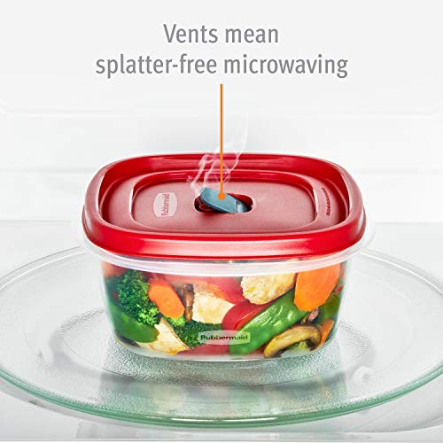 Rubbermaid Easy Find Vented Lid Food Storage Containers 7-Cup Red - color: Red, size: 7 Cup