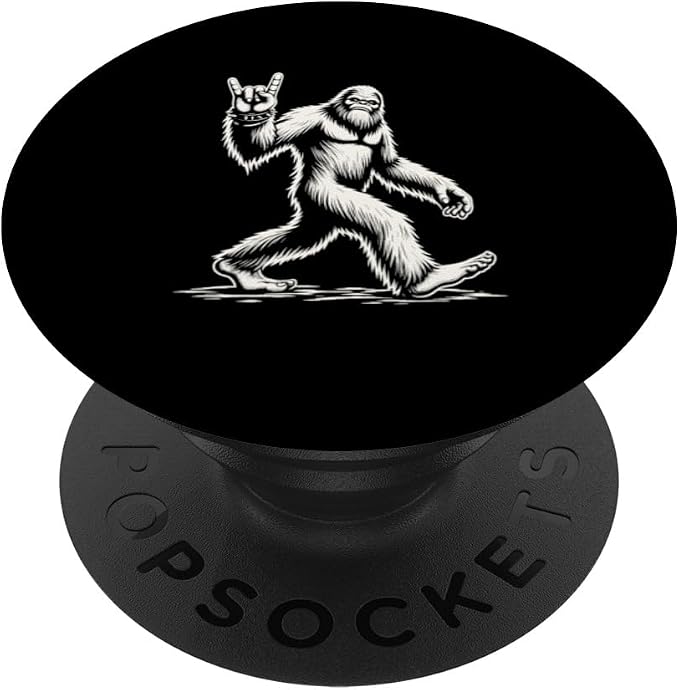 Retro Vintage Bigfoot Silhouette Sasquatch Rock 'N Roll PopSockets PopGrip for MagSafe
