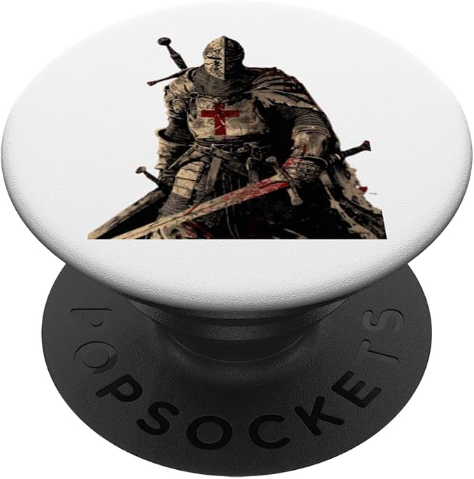 Knight Christian Templar Warrior Of God Crusader Gift PopSockets Adhesive PopGrip