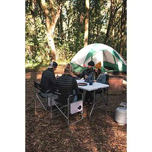 Stansport Folding Camp Table, White, 59.8" L x 29.1" W x 29.1" H
