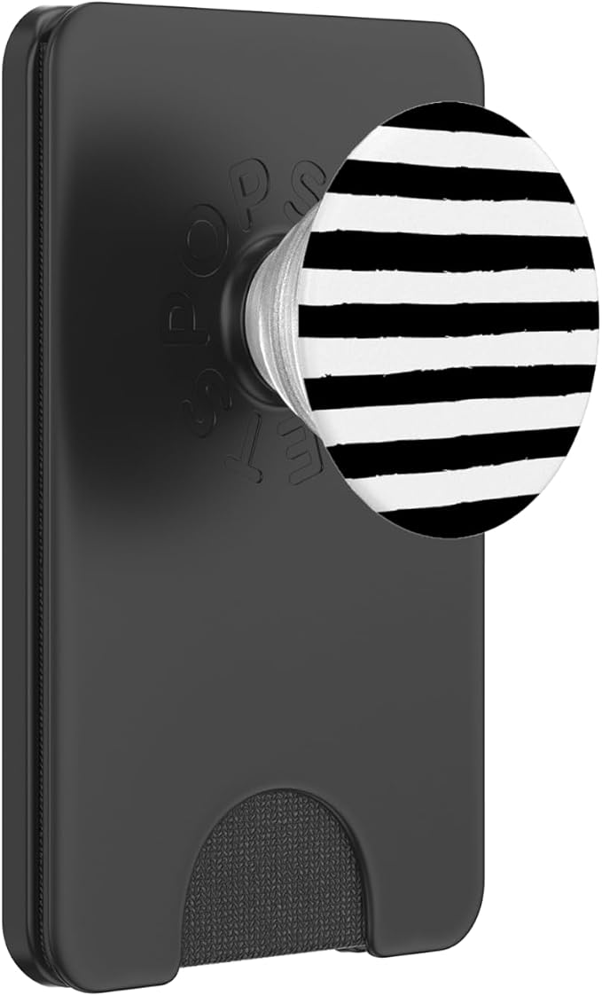 black and white striped design cute stripes for girls boys PopSockets Adhesive PopGrip