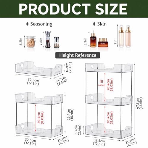 3 Tier Bathroom Counter Organizer, Bathroom Counter Shelf, Vanity Organizer Countertop, Skin Care Organizer, Makeup Perfume Organizer for Bathroom Tray, Cosmetic, Dresser, Kitchen - size: 3 pack