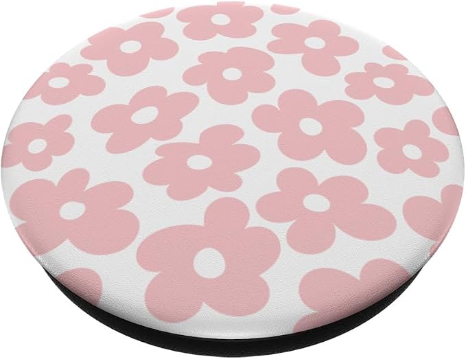 Aesthetic Pink Flowers Retro Daisy PopSockets Adhesive PopGrip