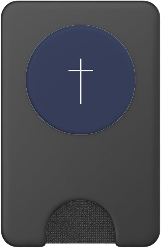Christian Cross Minimalist Gray Blue background PopSockets Adhesive PopGrip
