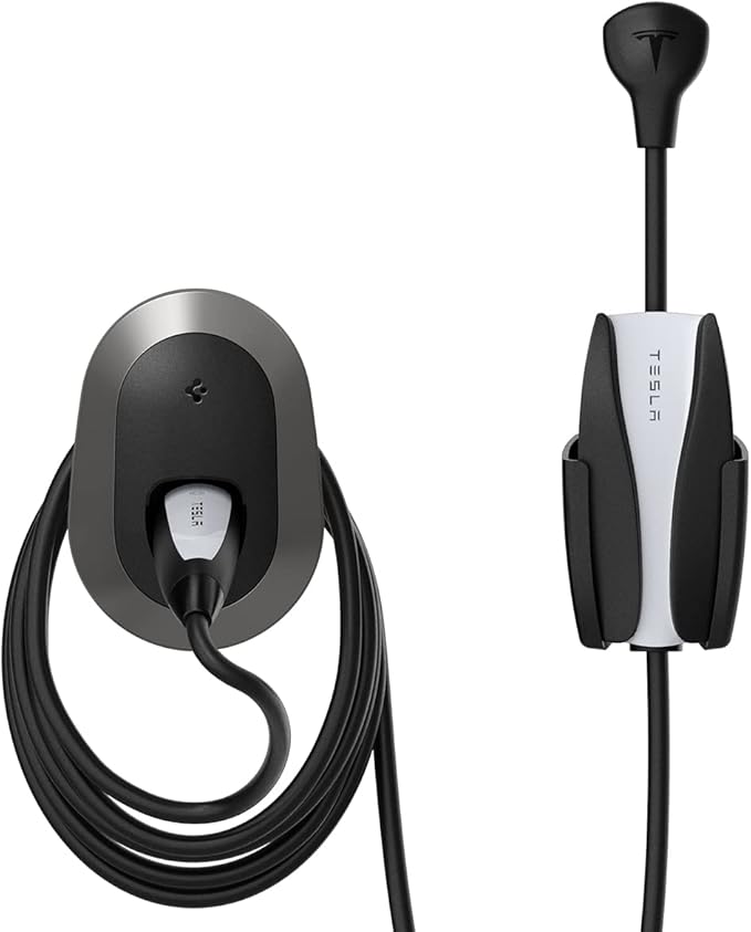 Spigen Bespoke All-in-One Cable Organizer Wall Mount Designed for All Tesla Mobile Charger Cable [Model 3/Y/X/S 2025/2024/2023/2022] - Dark Silver | Valentines Day Gift