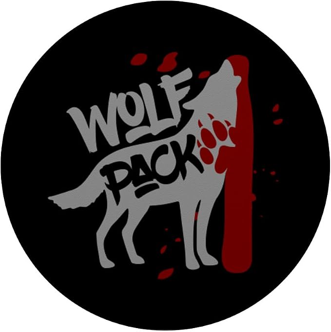 Wolf Pack - Howling Wolf with Wolves Paw Print PopSockets Adhesive PopGrip