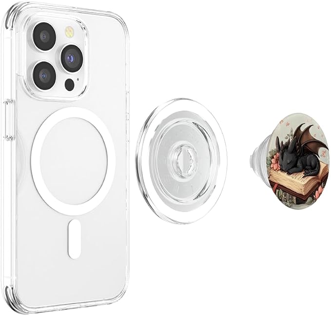 Book Dragon Head Mythical Creature Flame Wyvern Fantasy PopSockets PopWallet for MagSafe