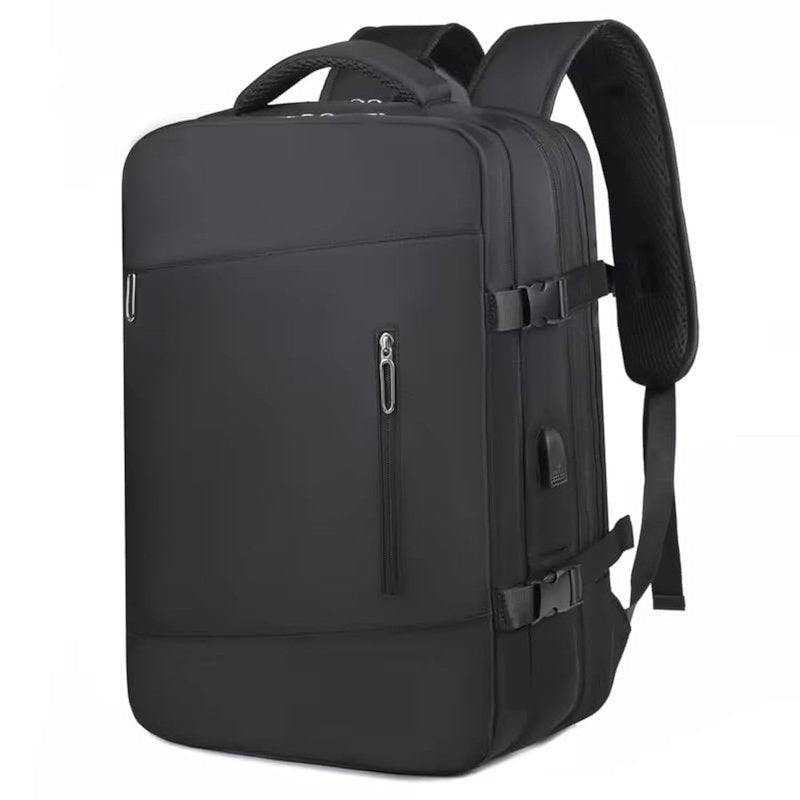Homefy 35L Black Travel Laptop Backpack for Men & Women, Waterproof & TSA-Friendly Carry On for 17.3'' Laptops, Flight Approved Personal Item with USB Charging Port