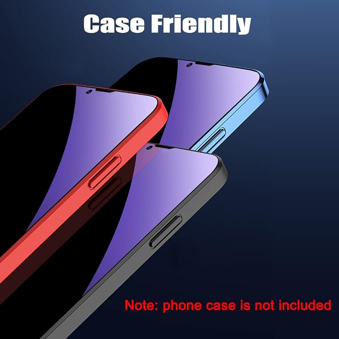 2 Pack Compatible with iPhone 12 Pro Max Privacy Screen Protector Anti-Spy Anti-Blue Light Eye Protection Tempered Glass Film Scratch Resistant Full Coverage Case Friendly