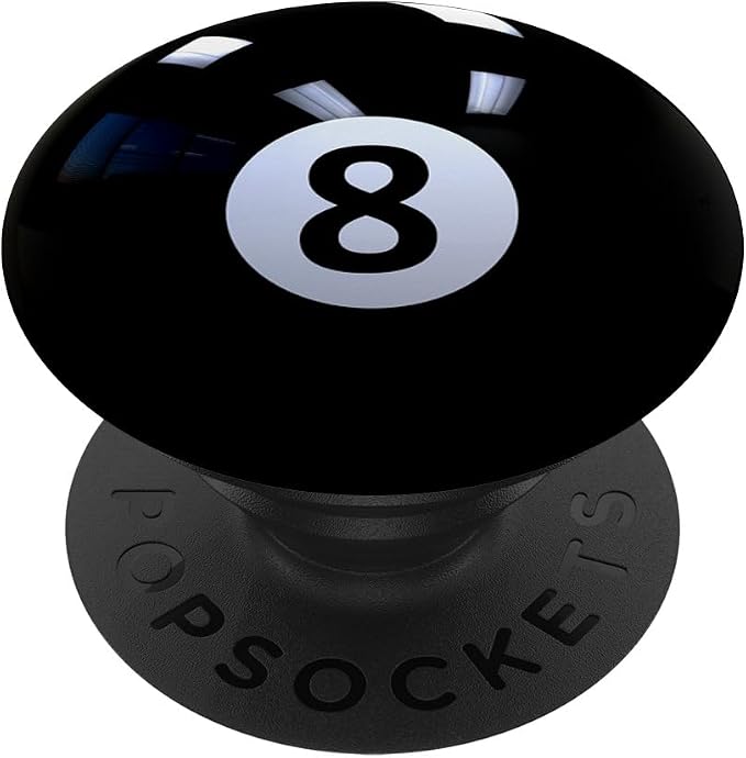 Black 8 Ball Pool Billiard PopSockets Adhesive PopGrip