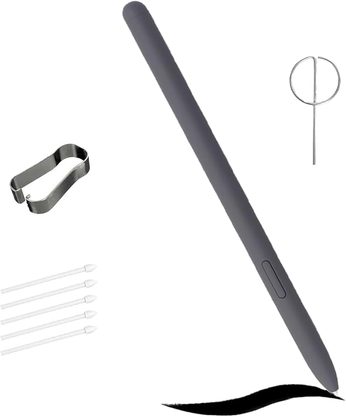 Grey Galaxy Tab S9 FE Stylus S Pen for Samsung Galaxy Tab S9 FE Stylus Pen Replacement with 5 Tips for Samsung Galaxy Tab S9 FE S Pen with Eject Pin