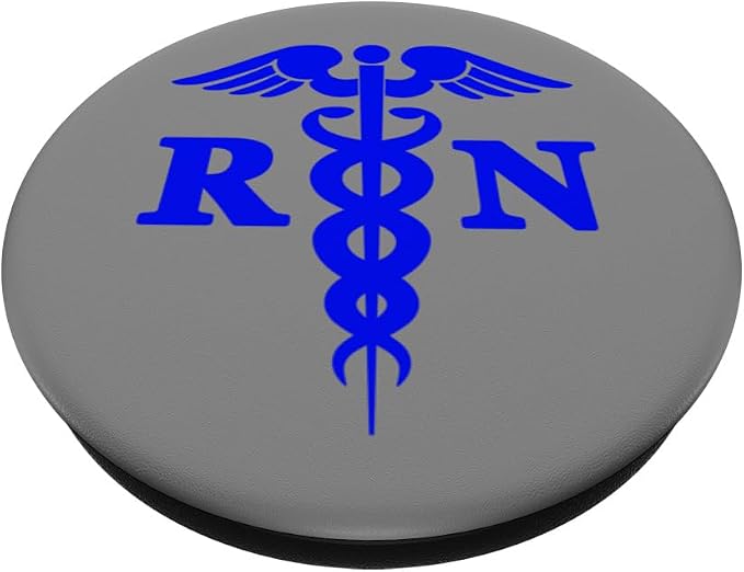 Blue RN Caduceus Registered Nurse Medical Symbol Logo Print PopSockets PopWallet for MagSafe