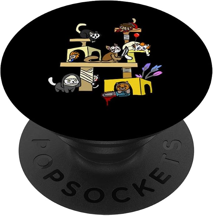 Horror Movies Cat Gifts for Cat Lovers Halloween Costumes PopSockets Standard PopGrip