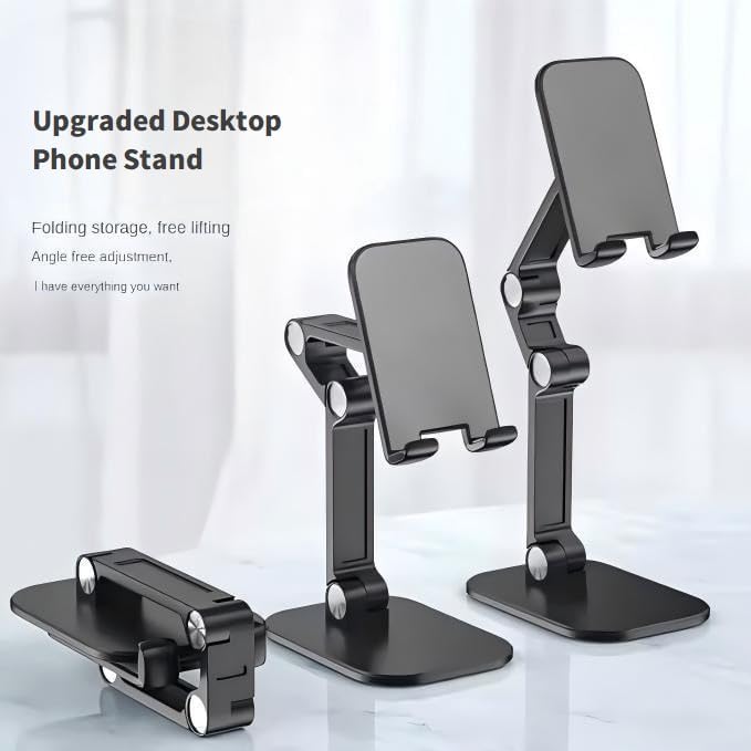 Multi Folding Cell Phone Stand4 Adjustable Foldable Desktop Phone Holder Cradle Dock Compatible with iPhone 16 15 14 13 12 11 Pro Xs Xs Max Xr X 8 Kindle Android Phones