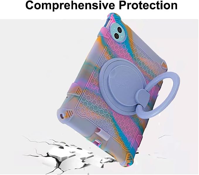 Tablet Case for Teclast P50 11 inch Soft Anti-Stress Silicone Case with 360° Rotate Stand/Pencil Holder/Shoulder Strap/Pen for Teclast P50 (Colorful Blue)