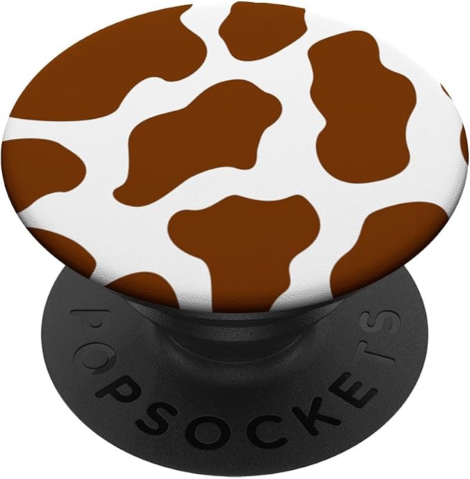Brown Cow Print Spotted Cute Animal Pattern PopSockets Adhesive PopGrip