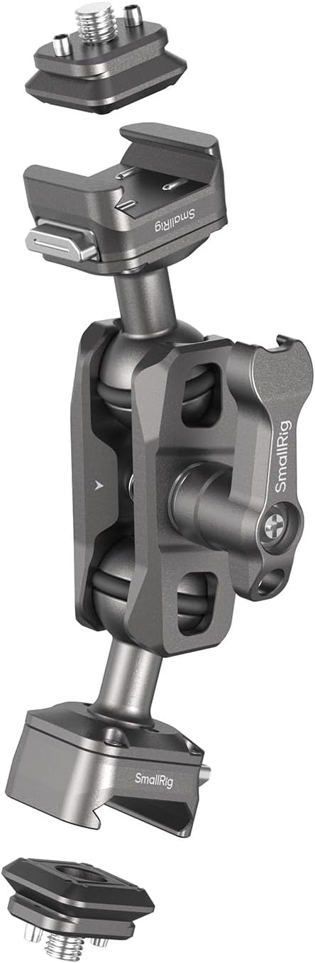 SMALLRIG Quick Release Magic Arm with 360° Ball Head, Articulating Magic Arm with 1/4"-20 Screws & Detachable Locating Pins, Max Payload 5.5kg / 12.1lbs, for Monitor, Camera Cage, HawkLock H21