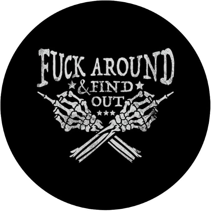 Fuck Around And Find Out Skeleton Hand Middle Finger Funny PopSockets PopGrip for MagSafe