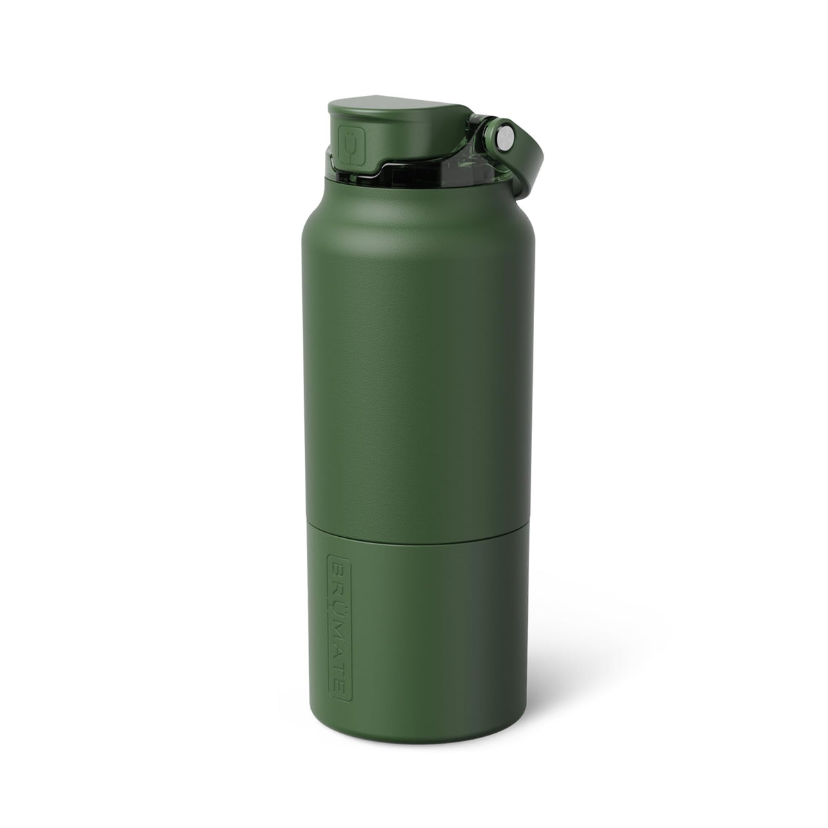 BrüMate Rise 35oz Water Bottle With 100% Leakproof Covered Silicone Straw | Insulated Stainless Steel Water Bottle With Removable Straw | Fast Flow | Soft Sip Silicone Spout | BPA-Free (OD Green)
