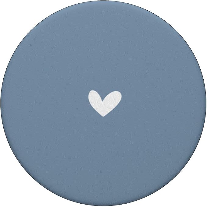Dusty Blue - Cute Simple Chic Boho Hand Drawn Heart PopSockets Adhesive PopGrip