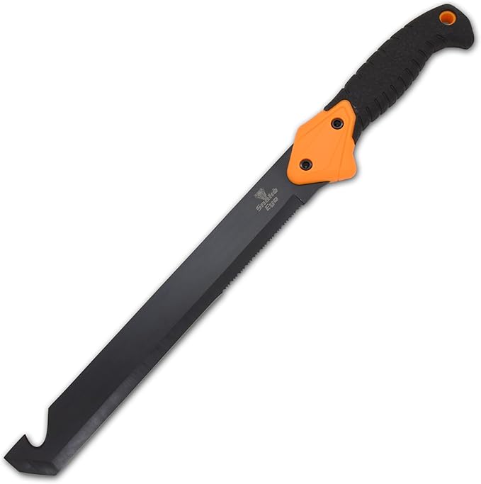 Snake Eye Machete with Heavy Duty Construction-Ergonomic Non-Slip Handle and Belt Sheath for Gardening, Land-Management, Bushcraft, Hunting and Outdoor