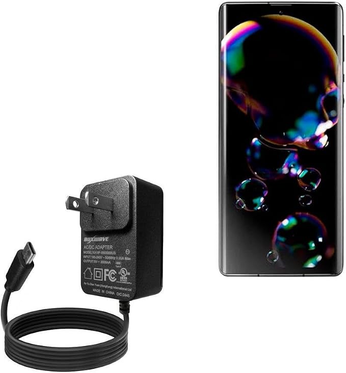 BoxWave Charger Compatible with Sharp Aquos R6 - Wall Charger Direct (15W) Rapid Charge Your Device with Built-in 3ft Cable