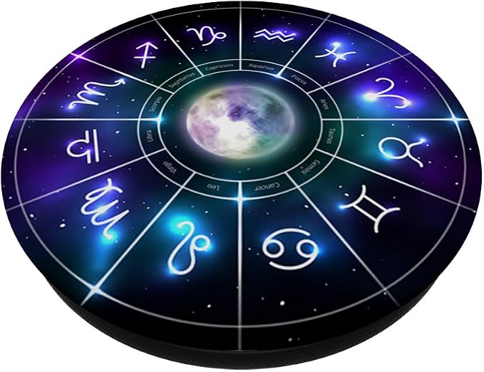 Zodiac Astrology Wheel Star Sign Symbol Astrology Birth Grip PopSockets Adhesive PopGrip