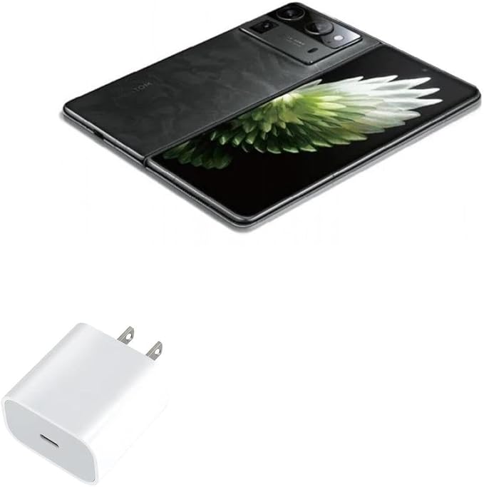 BoxWave Charger Compatible with Tecno Phantom V Fold2 5G - PD GAN miniCube (30W) 30W Tiny PD GAN Type-C Wall Charger - Winter White