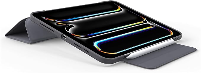 OtterBox Symmetry Series Folio Case for iPad Pro 11-inch (M4) (2024) - Thunderstorm (Black) Ultra-Sleek Design Multiple Viewing Positions Magnetic Sleep/Wake Cover (Ships in polybag)