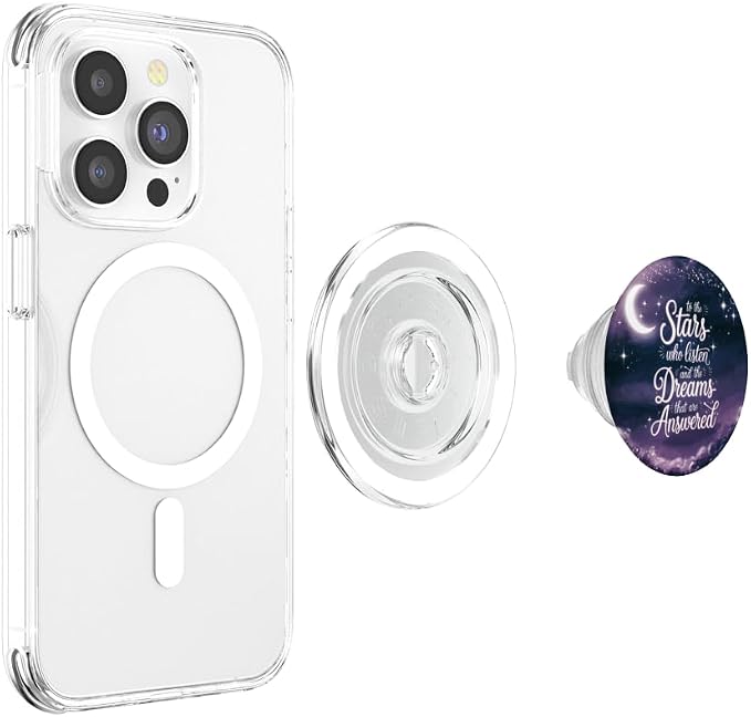 Celestial Stars and Dreams Night Sky Quote Design PopSockets PopWallet for MagSafe
