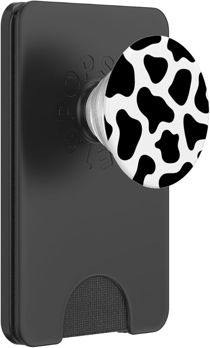 Cow Print Black and White Design for Teen Girls Women PopSockets Adhesive PopGrip