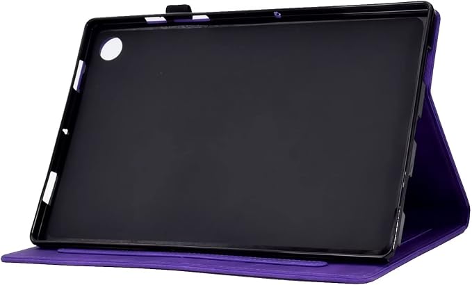 Case for Samsung Galaxy Tab A9 8.7 Inch 2023 (SM-X110/X115/X117) Suede Embossed Flower Flip Stand Protective Shell with Pen Holder &amp Card Slot No Smart Auto Wake/Sleep Function Brown