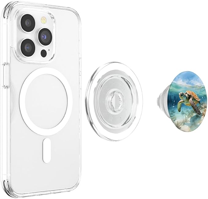 Green Sea Turtle Relaxing Watercolor PopSockets PopGrip for MagSafe